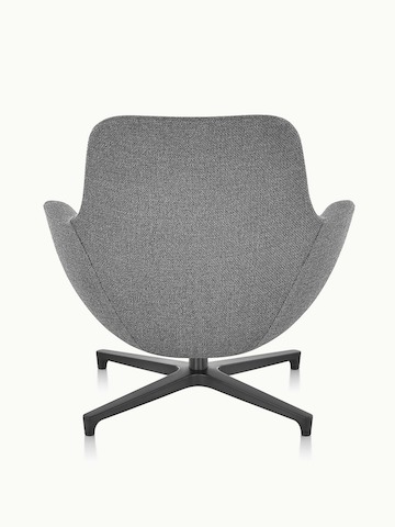 A gray Saiba Lounge Chair with a four-star swivel base, viewed from behind.