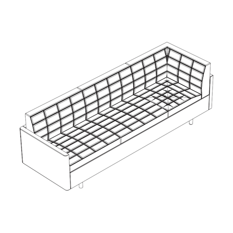 Line drawing of a quilted Tuxedo Classic connecting corner sofa, viewed from above at an angle.