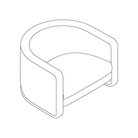 A line drawing - U-Chair–Without Casters