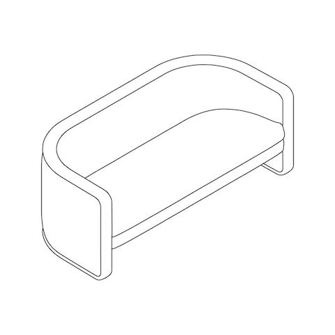 A line drawing - U-Settee