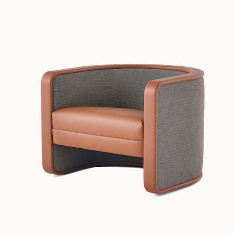 U-Series Lounge Chair with Tenera Maple seat and arms and Wool Tweed Umber back.