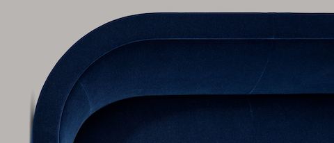 Aerial shot of a U-Series Settee upholstered in Maharam Mohair Supreme League. Aerial shot of a U-Series Settee upholstered in Maharam Mohair Supreme League.