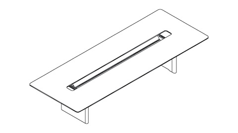 An overhead view of a rectangular Axon Table