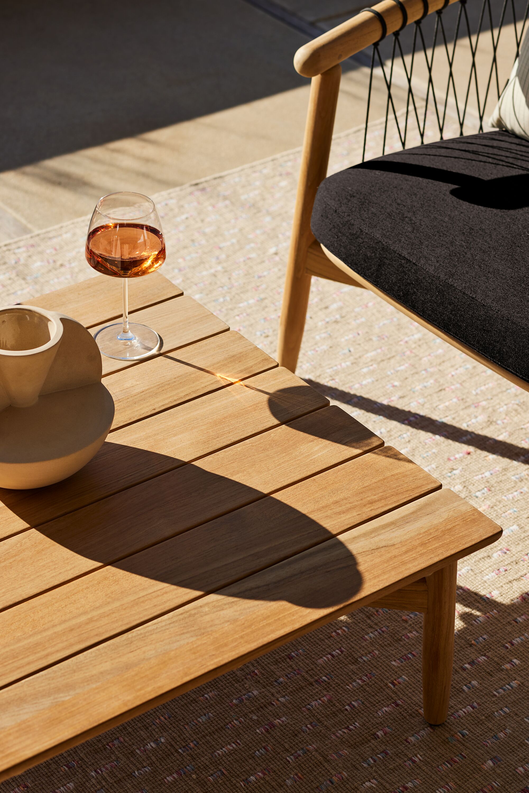 Crosshatch Outdoor Coffee Table Images - Outdoor Tables - Geiger
