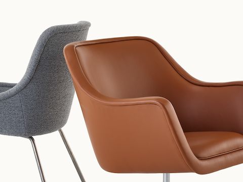 Bumper Chair with Low Arms in a meeting room environment with a Domino Meeting Table.